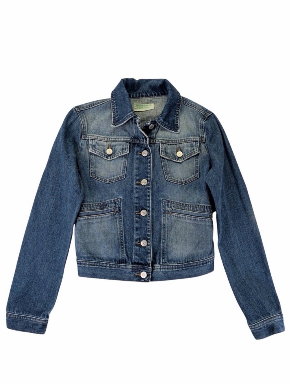 Colors of Benetton blue denim jacket with a vintage vibe